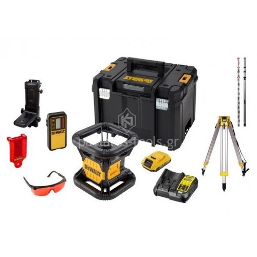 Σετ 18V Περιστροφικό Laser Κόκκινης Δέσμης Dewalt DCK374D1R